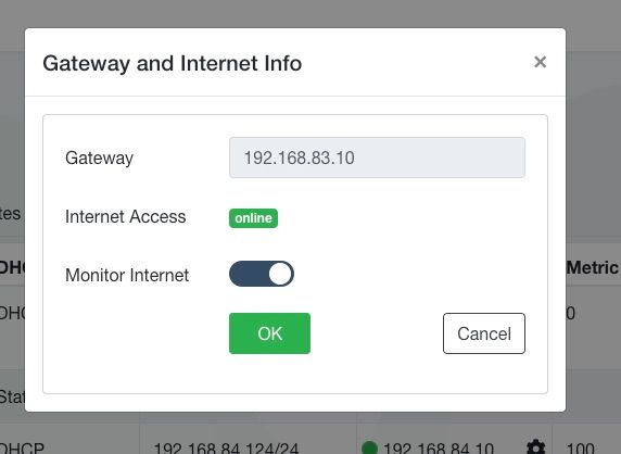 Interface internet access monitoring